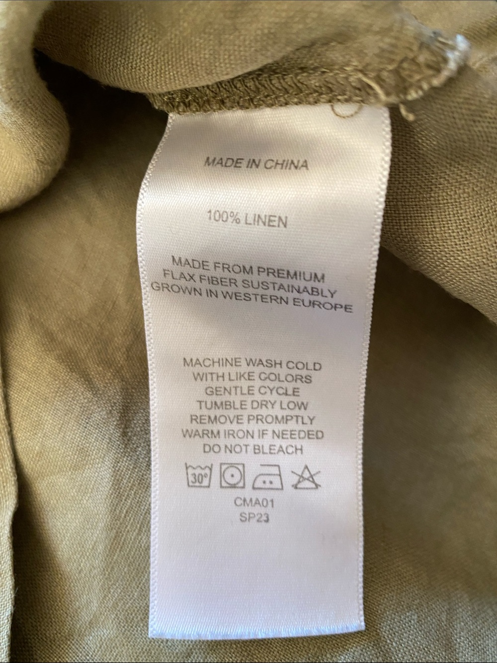 Quince Olive Linen Top - Picture 3 of 4